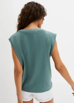 bonprix bonprix Camiseta holgada de algodón orgánico puro Verde grisáceo Hot