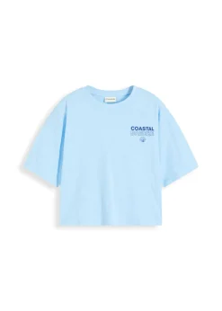 bonprix bonprix Camiseta holgada de algodón orgánico puro Azul claro Online