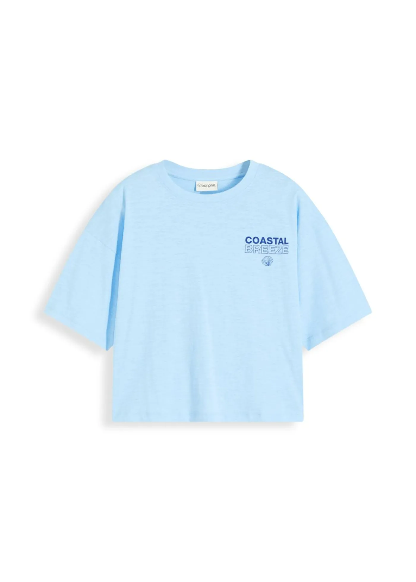 bonprix bonprix Camiseta holgada de algodón orgánico puro Azul claro Online