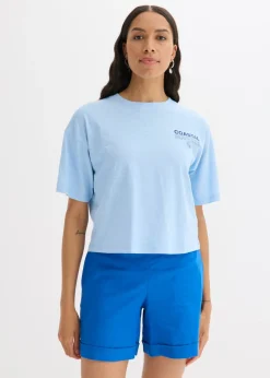 bonprix bonprix Camiseta holgada de algodón orgánico puro Azul claro Online