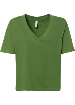 bonprix bonprix Camiseta holgada de algodón orgánico puro verde cactus Discount