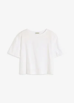 bonprix bonprix Camiseta holgada de algodón orgánico puro Blanco Sale