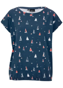 bonprix bonprix Camiseta holgada de manga corta Azul oscuro estampado Hot