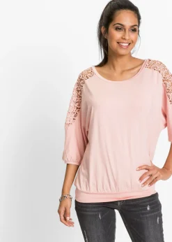 bonprix bonprix Camiseta holgada de mezcla de viscosa Rosa vintage Clearance