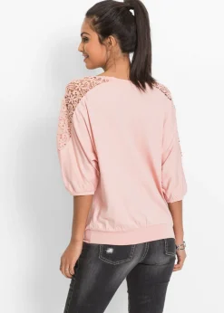 bonprix bonprix Camiseta holgada de mezcla de viscosa Rosa vintage Clearance