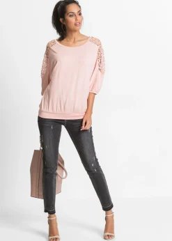 bonprix bonprix Camiseta holgada de mezcla de viscosa Rosa vintage Clearance