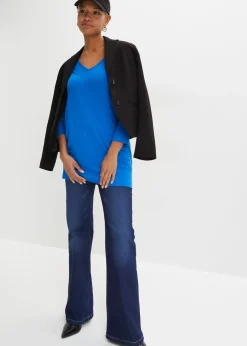 bonprix bonprix Camiseta holgada de viscosa fluida Azul ártico Best