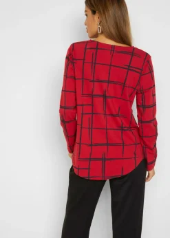 bonprix bonprix Camiseta larga Rojo oscuro-negro New