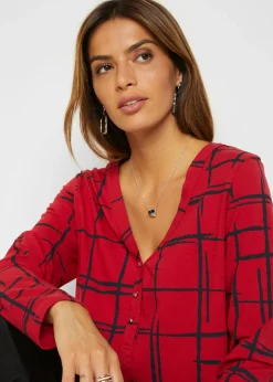 bonprix bonprix Camiseta larga Rojo oscuro-negro New