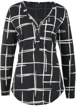 bonprix bonprix Camiseta larga Negro-blanco Online