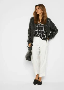 bonprix bonprix Camiseta larga Negro-blanco Online