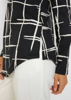 bonprix bonprix Camiseta larga Negro-blanco Online