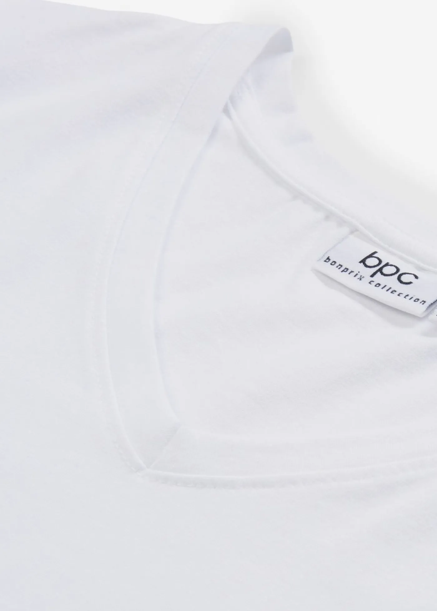 bonprix bonprix Camiseta larga con escote en V (2 unidades) Negro+blanco Clearance