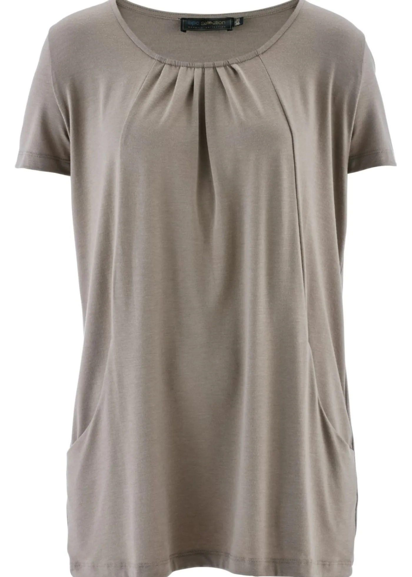 bonprix bonprix Camiseta larga con viscosa Marrón grisáceo New