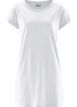 bonprix bonprix Camiseta larga de algodón puro Blanco New