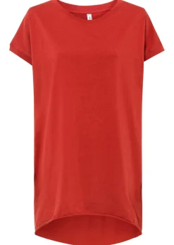 bonprix bonprix Camiseta larga de algodón puro rojo carmín Online
