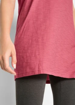 bonprix bonprix Camiseta larga de algodón puro Frambuesa ahumado