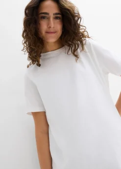 bonprix bonprix Camiseta larga de algodón orgánico puro (2 unidades) Negro-blanco Sale