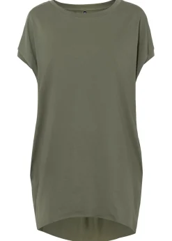 bonprix bonprix Camiseta larga de algodón puro Verde oliva Clearance