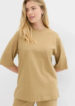 bonprix bonprix Camiseta larga de interlock oliva pálido Clearance