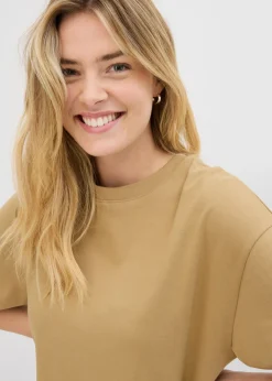 bonprix bonprix Camiseta larga de interlock oliva pálido Clearance