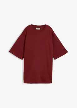 bonprix bonprix Camiseta larga de interlock Rojo rubí Sale