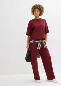bonprix bonprix Camiseta larga de interlock Rojo rubí Sale