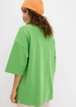 bonprix bonprix Camiseta larga de interlock Verde trébol Hot