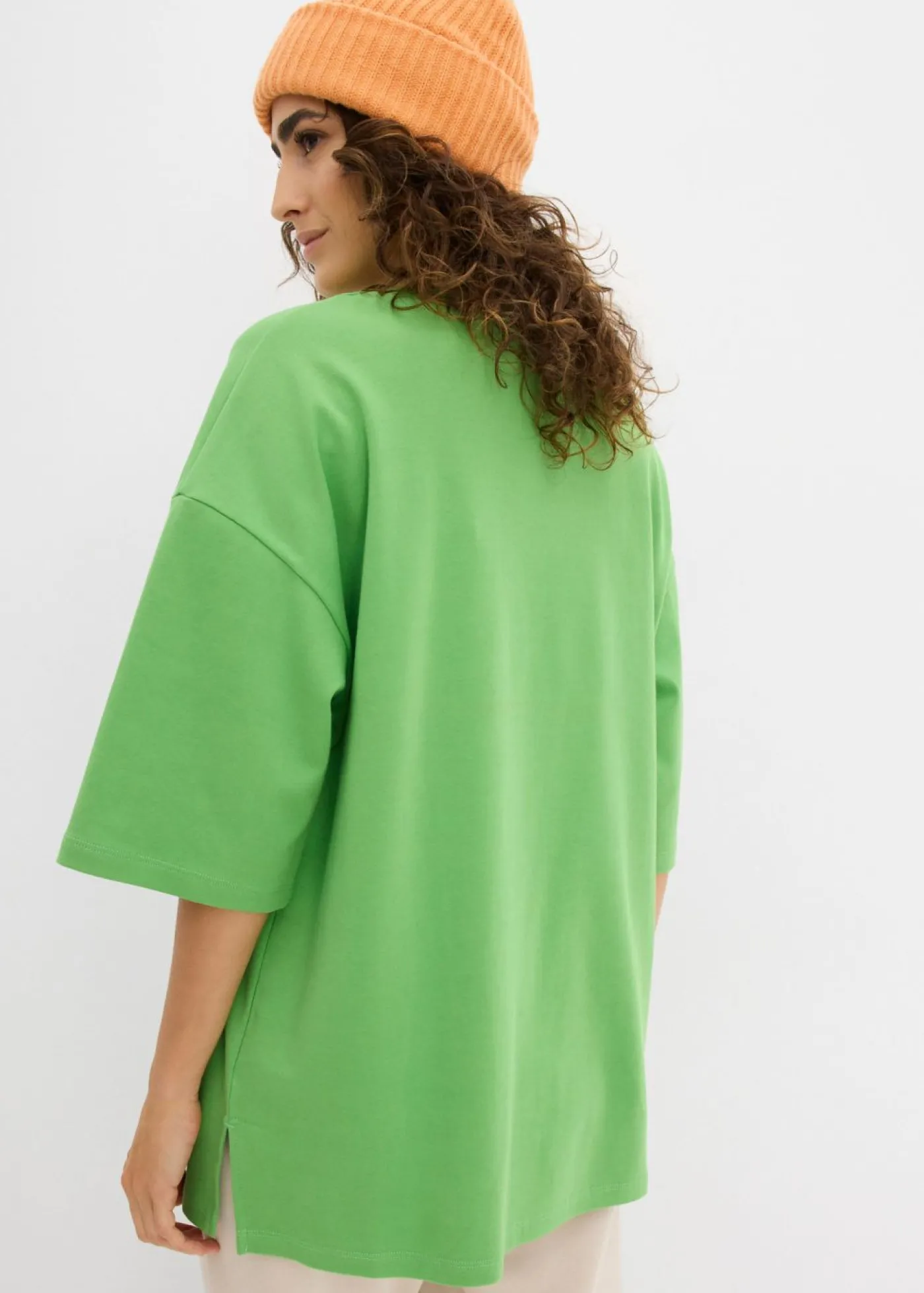 bonprix bonprix Camiseta larga de interlock Verde trébol Hot