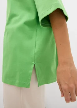 bonprix bonprix Camiseta larga de interlock Verde trébol Hot