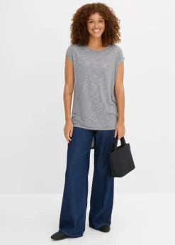 bonprix bonprix Camiseta larga de mezcla de viscosa Gris Hot