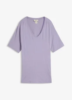bonprix bonprix Camiseta larga de mezcla de viscosa sostenible violeta ahumado Sale