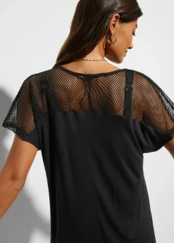 bonprix bonprix Camiseta larga de playa de viscosa Negro Online