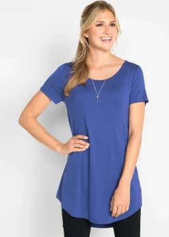 bonprix bonprix Camiseta larga de viscosa suave zafiro Online