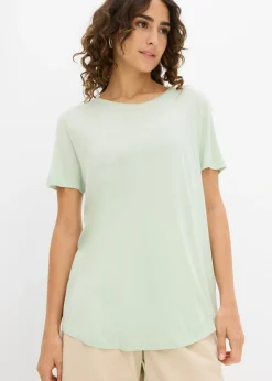 bonprix bonprix Camiseta larga de viscosa suave Verde pastel Outlet