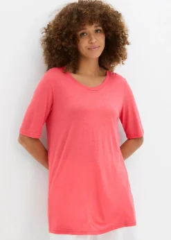 bonprix bonprix Camiseta larga de viscosa suave rosa paraíso Online