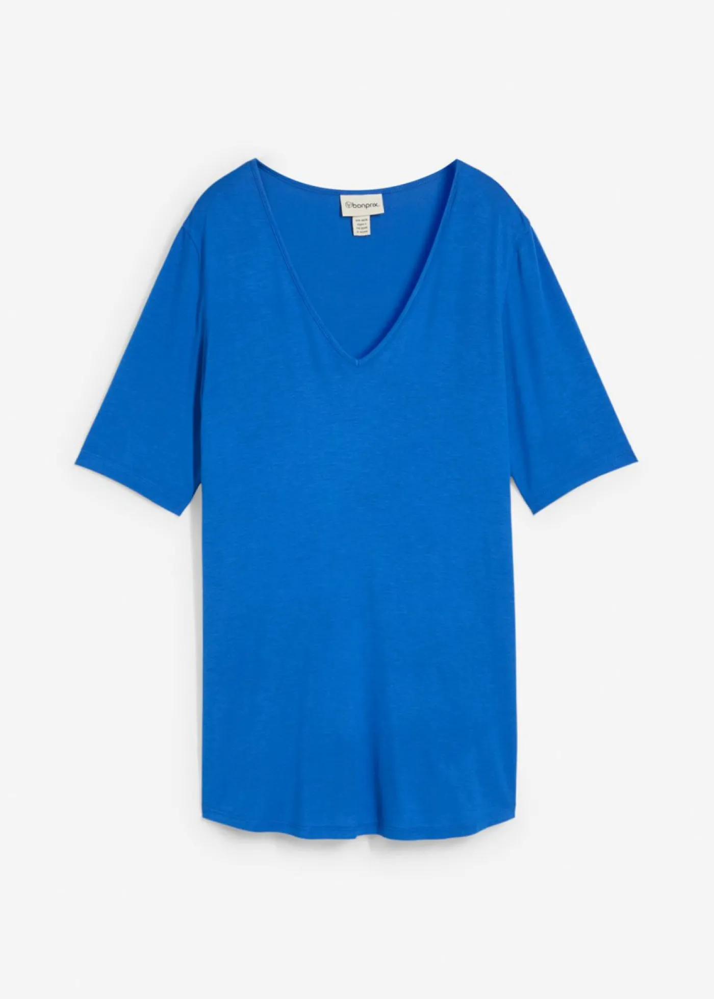 bonprix bonprix Camiseta larga de viscosa suave Azul ártico Best