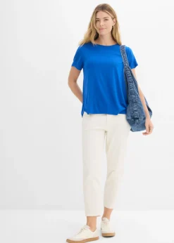 bonprix bonprix Camiseta larga de viscosa suave Azul ártico Clearance
