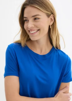 bonprix bonprix Camiseta larga de viscosa suave Azul ártico Clearance