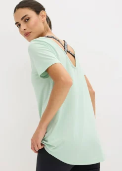bonprix bonprix Camiseta larga deportiva con espalda abierta Verde pastel Best