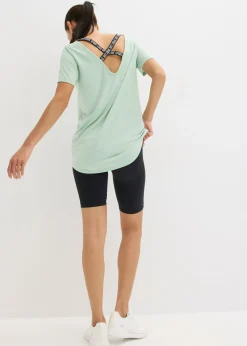 bonprix bonprix Camiseta larga deportiva con espalda abierta Verde pastel Best
