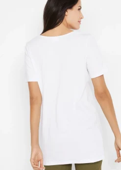 bonprix bonprix Camiseta larga (2 unidades) Azul marino-blanco Clearance