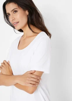 bonprix bonprix Camiseta larga (2 unidades) Azul marino-blanco Clearance