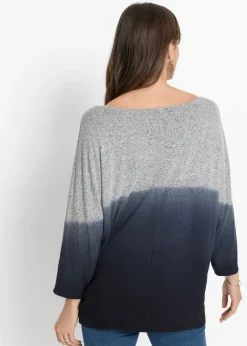 bonprix bonprix Camiseta oversize con transición de colores gris/negro moteado