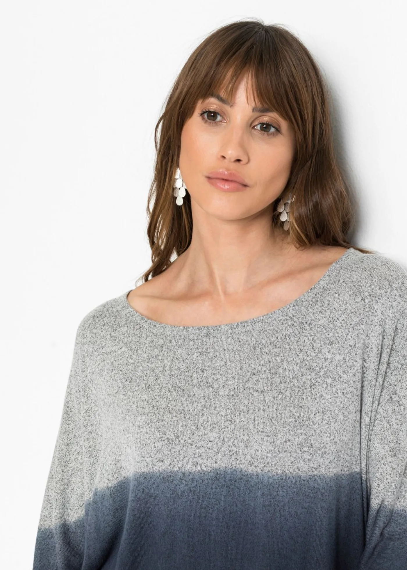 bonprix bonprix Camiseta oversize con transición de colores gris/negro moteado