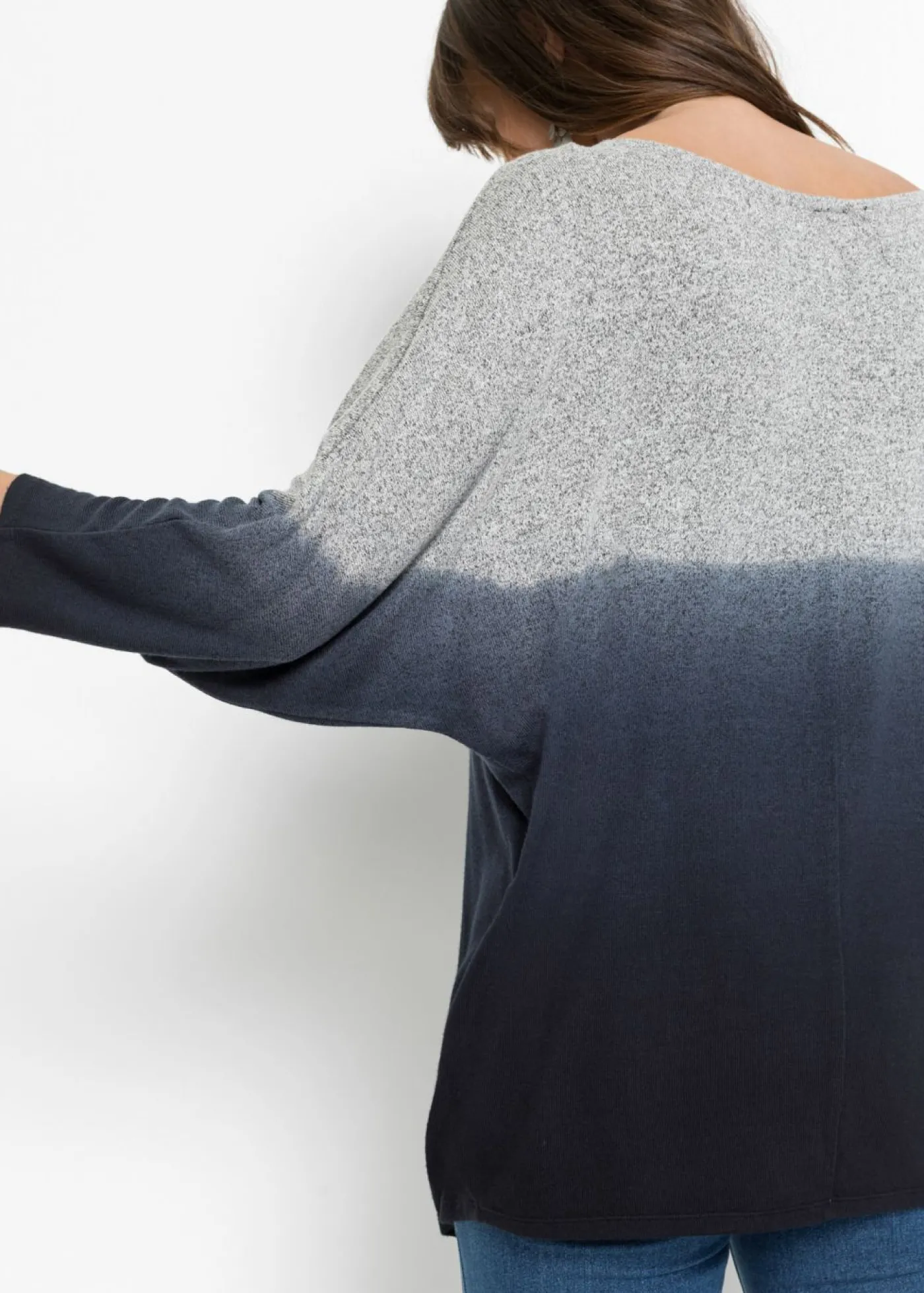 bonprix bonprix Camiseta oversize con transición de colores gris/negro moteado
