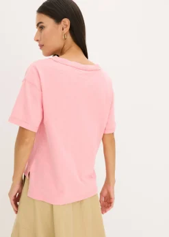 bonprix bonprix Camiseta oversize de algodón puro rosa pálido Discount