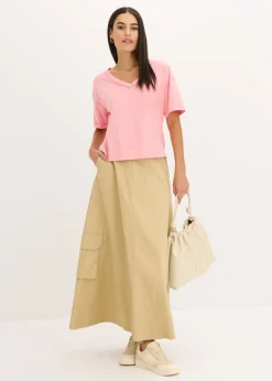 bonprix bonprix Camiseta oversize de algodón puro rosa pálido Discount