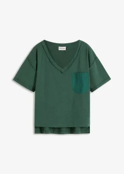 bonprix bonprix Camiseta oversize de algodón puro verde sombra Clearance