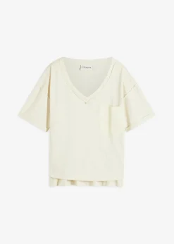 bonprix bonprix Camiseta oversize de algodón puro Crudo Clearance